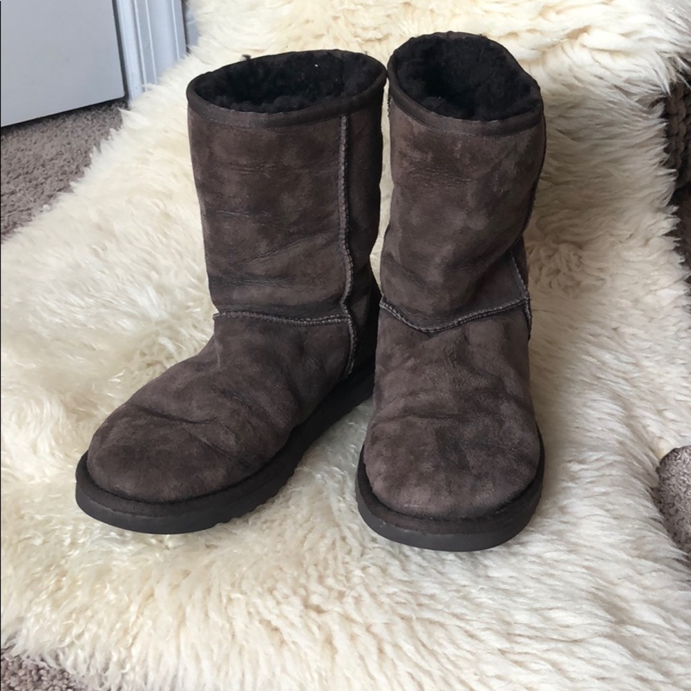 UGG Classic Short Boots, Chocolate brown, worn